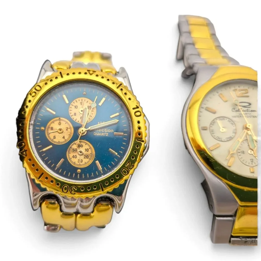 Q Collection K Collection Quartz Watches Lot of 3 Two Tone Untested